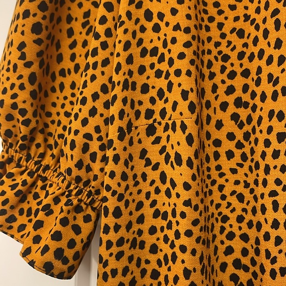 Top Shop Leopard Crop Ruffle Top - Picture 4 of 7